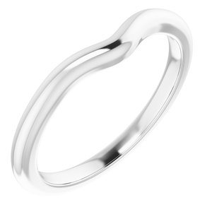 10K White Band for 6x4 mm Oval Ring