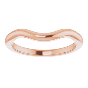 10K Rose Band for 8x6 mm Emerald Ring