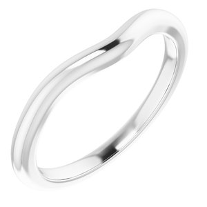 18K White Band for 7.4 mm Round Ring
