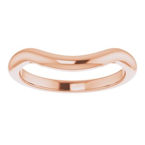 18K Rose Band for 12 mm Round Ring