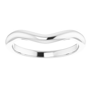 18K White Band for 12x10 mm Oval Ring