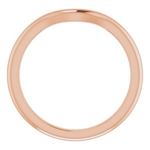 18K Rose Band for 6x4 mm Emerald Ring