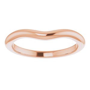 18K Rose Band for 7.4 mm Round Ring