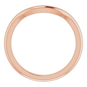 18K Rose Band for 12 mm Cushion Ring