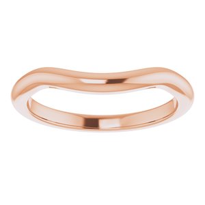 10K Rose Band for 9 mm Asscher Ring