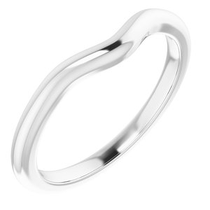 14K White Band for 6x4 mm Emerald Ring