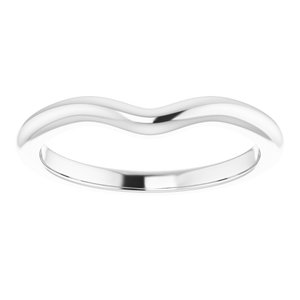 14K X1 White Band for 7x5 mm Oval Ring