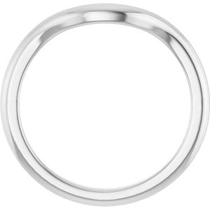 10K White Band for 9x7 mm Emerald Ring