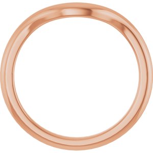 14K Rose Band for 9x7 mm Emerald Ring