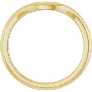18K Yellow Band for 9x7 mm Emerald Ring