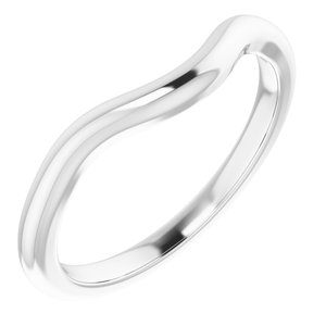 14K White Band for 8x6 mm Emerald Ring