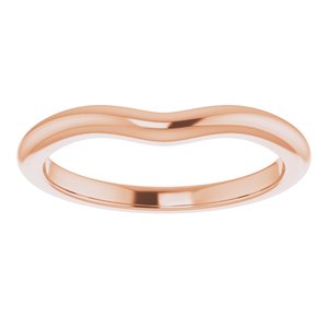 14K Rose Band for 6.5 mm Round Ring