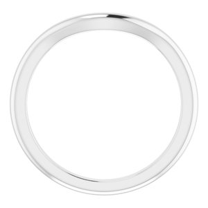 10K White Band for 9.4 mm Round Ring