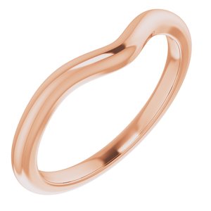 18K Rose Band for 8x6 mm Oval Ring