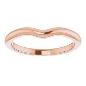 14K Rose Band for 6x4 mm Oval Ring