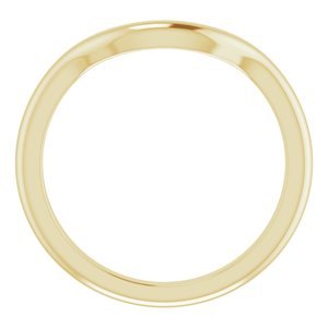 14K Yellow Band for 10x8 mm Emerald Ring