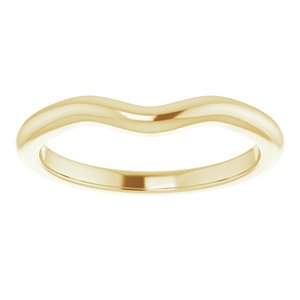 14K Yellow Band for 6x4 mm Emerald Ring