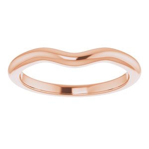 14K Rose Band for 6x4 mm Emerald Ring