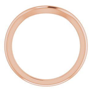 10K Rose Band for 8 mm Square Ring