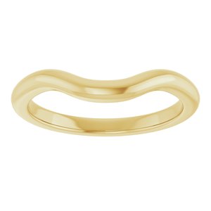 14K Yellow Band for 9x7 mm Emerald Ring
