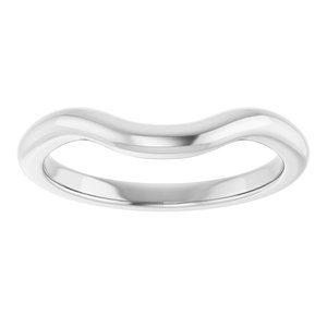 18K White Band for 9x7 mm Emerald Ring