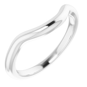 14K White Band for 11x9 mm Emerald Ring