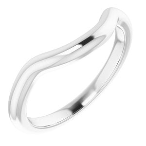 14K X1 White Band for 12x10 mm Emerald Ring