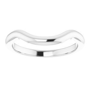 14K White Band for 12x10 mm Emerald Ring