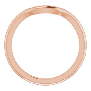14K Rose Band for 8x6 mm Emerald Ring