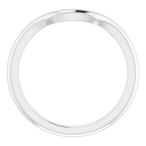 18K White Band for 8x6 mm Emerald Ring