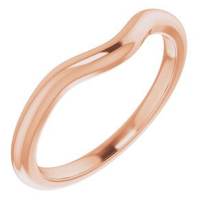 18K Rose Band for 7x5 mm Emerald Ring