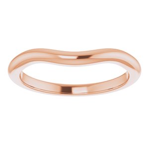 10K Rose Band for 7 mm Asscher Ring