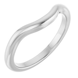 10K White Band for 9x7 mm Emerald Ring