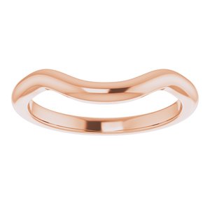 14K Rose Band for 10x8 mm Emerald Ring