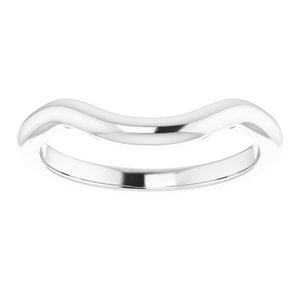 10K White Band for 10x8 mm Emerald Ring