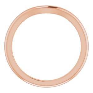 18K Rose Band for 6 mm Square Ring