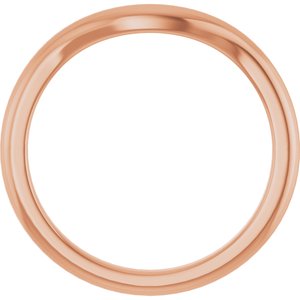 18K Rose Band for 7 mm Square Ring