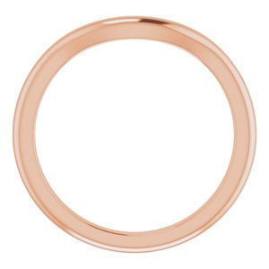 18K Rose Band for 7.5 mm Square Ring