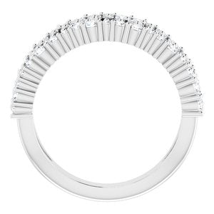 Sterling Silver 3/4 CTW Natural Diamond Negative Space Ring