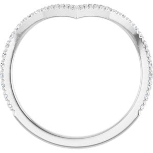 Platinum 1/5 CTW Natural Diamond French-Set Contour Band