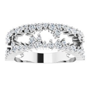 Platinum 3/4 CTW Natural Diamond Negative Space Ring