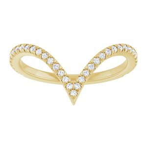 14K Yellow 1/5 CTW Natural Diamond French-Set Contour Band