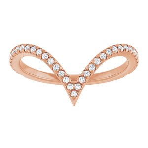 14K Rose 1/4 CTW Lab-Grown Diamond  French-Set Contour Band