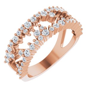 14K Rose Gold 3/4 CTW Natural Diamond Negative Space Ring