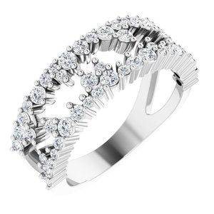 14K White Gold 3/4 CTW Natural Diamond Negative Space Ring
