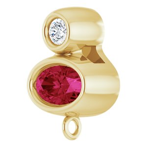 14K Yellow Gold Natural Ruby & .03 CT Natural Diamond Slide Bail