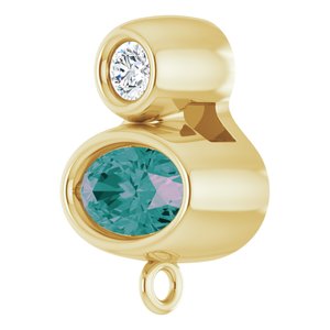 14K Yellow Gold Lab-Grown Alexandrite & .03 CT Natural Diamond Slide Bail