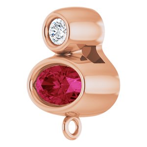 14K Rose Gold Lab-Grown Ruby & .03 CT Natural Diamond Slide Bail