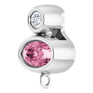 Platinum Natural Pink Tourmaline & .03 CT Natural Diamond Slide Bail