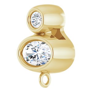 14K Yellow Gold Natural White Sapphire & .03 CT Natural Diamond Slide Bail